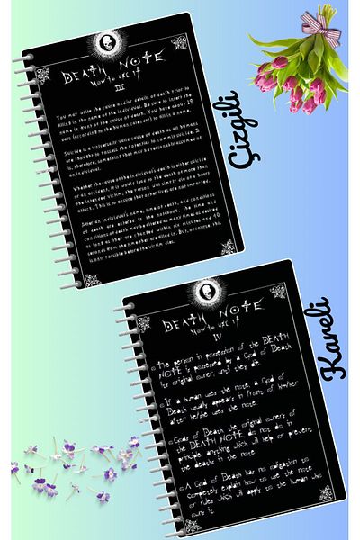 animeandyourworld Death note light yagami notebook set 2 pcs A4 size 21*30 lined + checked 60 syf