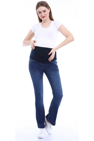 LİYACA Flared Leg Half Maternity Jeans