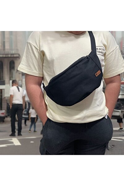 LİFENES Geantă neagră de umăr și talie unisex