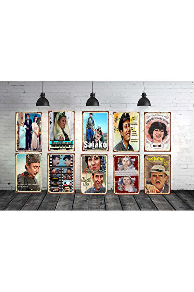 TAKIFİX Kemal Sunal  Şener Şen Replikleri  Temalı 10 Adet 20 x 30 CM Duvar  T...