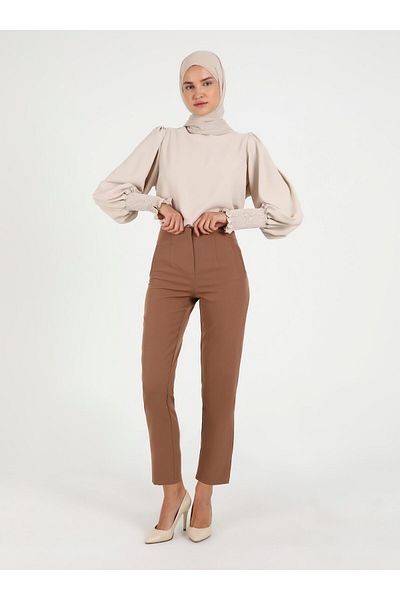 VAV Biscuit Pleated Wide Leg Trousers - Vav