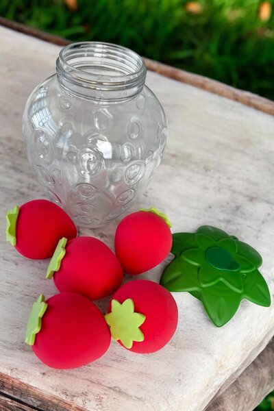 TAKIŞTIR 5'li Pembe Renk Çilek Figürlü Makyaj Süngeri