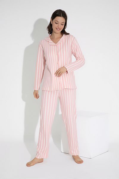 STRAWBERRY BAVLNĚNÁ PYŽAMOVÁ SOUPRAVA S KNOFLÍKEM