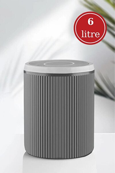 St Morritz Sallanır Kapak Yuvarlak Çöp Kovası, Mutfak Banyo Tezgah Üstü Çöp Kovası 6 litre