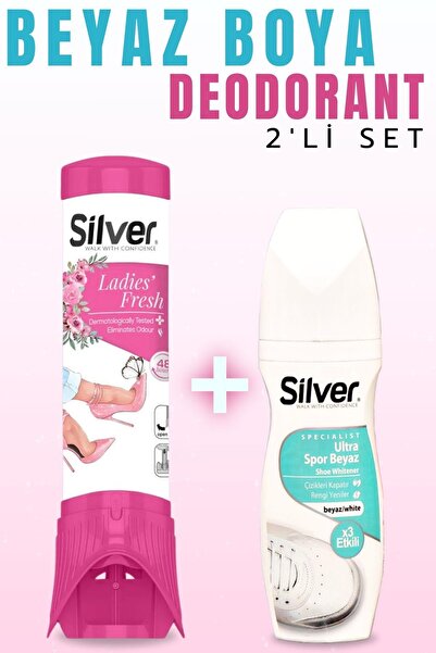 Silver Kadın Ayakkabı Deodorantı Koku Giderici Sprey 100 Ml & Ultra Beyaz Spor Ayakkabı Boyası 75 Ml