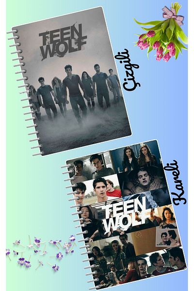 animeandyourworld Teen wolf notebook set 2 pcs A4 size 21*30 striped + checked 60 syf