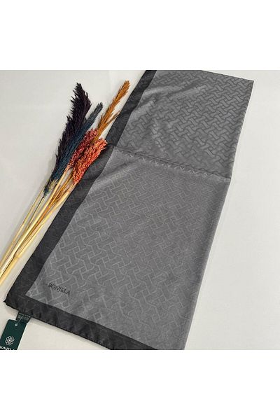 Levidor Bonjela Monogram Shawl - Dark Gray Anthracite JZ0302