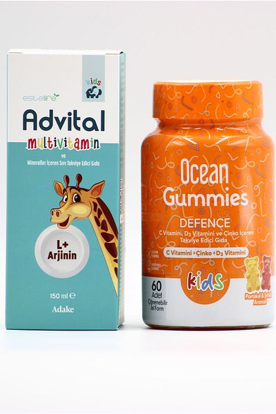 Ocean Gummies Defense Kids - 60 GeL TabLets, AdvitaL L+ Arginine 150ml Syrup