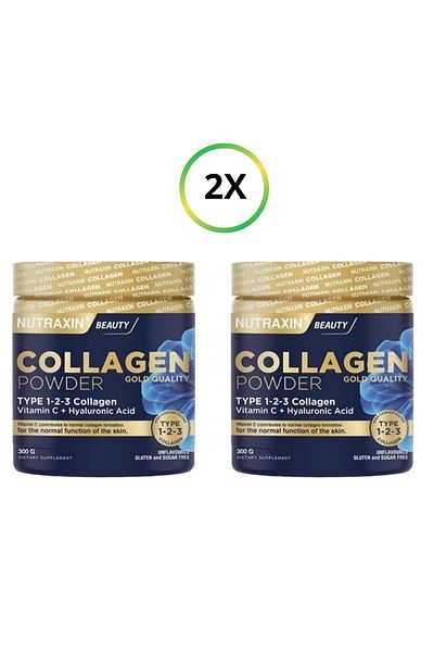 Nutraxin gold QualitY Collagen Powder - 300g, Powder Containing Peptide, x2 Pieces, Facial Cleansing gel