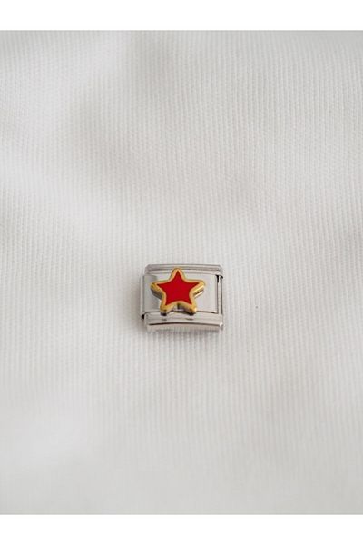 Planet Butik Red Star Italian Charm