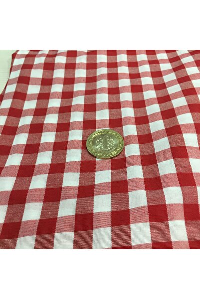 Renk Tekstil Kırmızı Zefir Metrelik Pötikare Kesim Kumaş