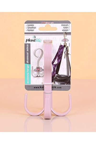 Askıcı منظم وردي 4 قطع - مع 4 خطافات وشاح، ملابس، ربطة عنق، وحقيبة يد قابلة للدوران 360 درجة