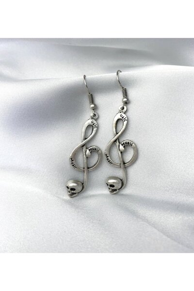 Herşey Nota مفتاح يسار على الطراز القوطي - أقراط ملاحظة