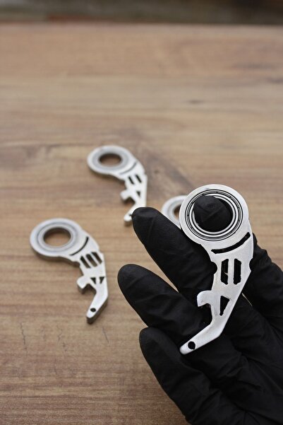 keyrambitcidayi Metal Keyrambit Gun Pro Anahtarlık, Açacak Işlevli, Metal Kırılmaz - Krom Renk