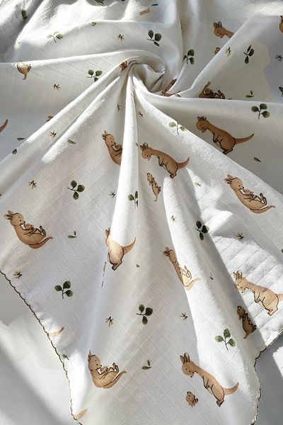 COOLMINIES Muslin Newborn Baby Blanket - 100% Cotton, 80*90 cm, Multi-Purpose Blanket