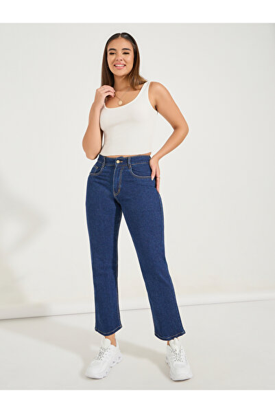 Styli Basic Mom Fit Cropped Jeans