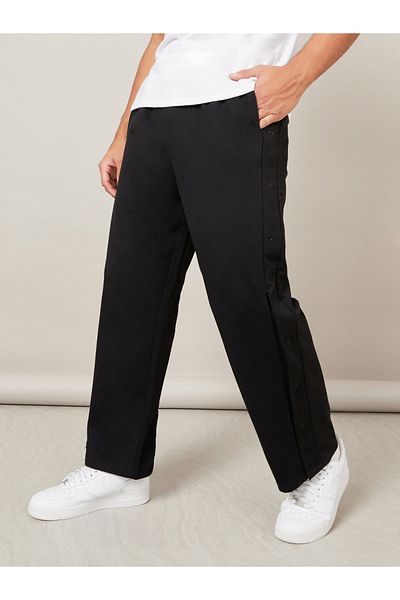Styli Oversized Straight Leg Jogger with Popper Button