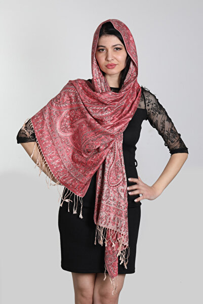 Mystic Pembe Multi %100 İpek Çift Taraflı Şal
