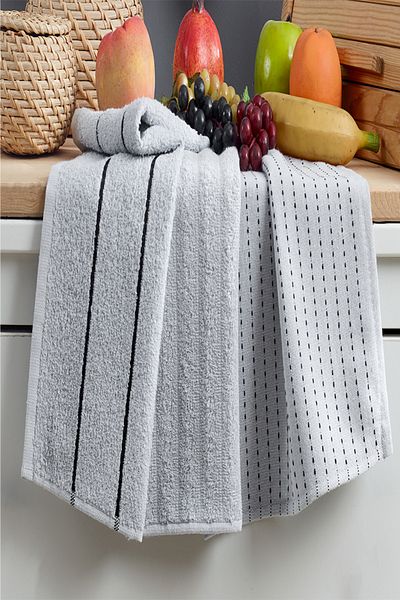 eco concept 6-piece Patterned Kitchen Cloth and Towel - 30X50 Cm, Stain-proof and Odor-proof