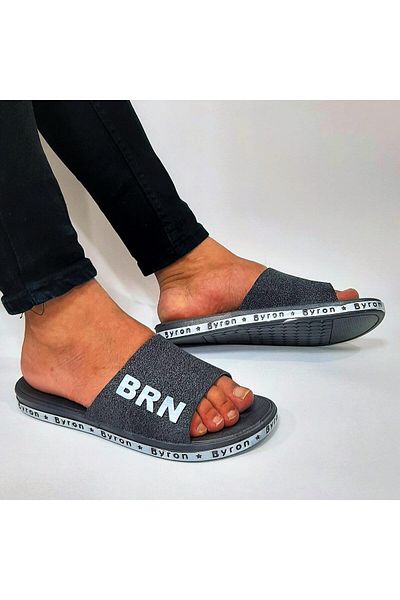BRN 0002 M-g Gray Flexible Non-slip Wet Floor Slippers