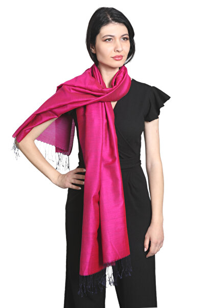 Mystic Fuşya Mor Multi Saten İpek Şal