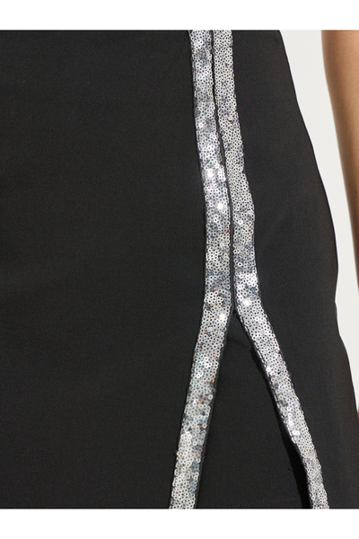 Styli Sequin Trim Asymmetrical Hem Skort