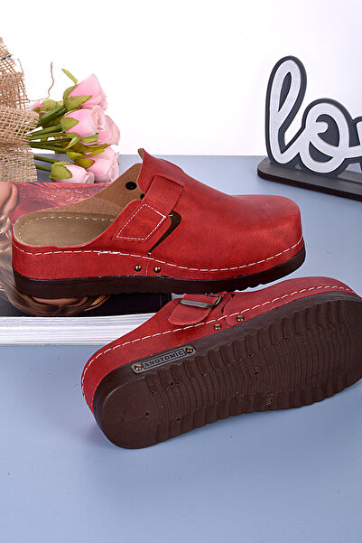 DOGİYE 3071 Red Colored Anatomical Slippers