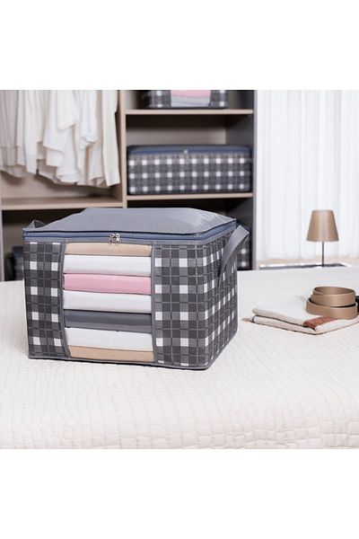 AYHANHOME 2 kusy Středně velký kostkovaný vzor s oknem Vytištěný pod spodním organizérem skříně 45X40X30 cm