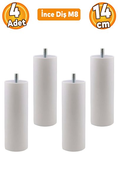 Badem10 Mobilier Canapea Fotoliu Baza Upgrade M8 Șuruburi Dinți Fini Suport Picior Picioare Alb 14cm 4Buc