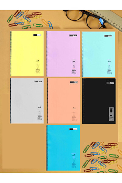 ADASRA دفتر ملاحظات مقاس A4 بغطاء حلزوني من البولي بروبيلين مكون من 96 ورقة د...