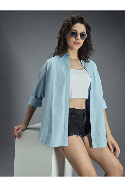 High Star By Styli قميص كلاسيكي كبير الحجم بتصميم كتف منسدلة