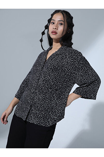 Hubberholme By Styli Ditsy Print Notch Lapel Relaxed Fit Shirt