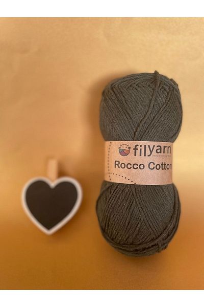 Filyarn Rocco Cotton Cotton 100 Gr Amigurumi Punch Hand Knitting Yarn - Khaki Green Color