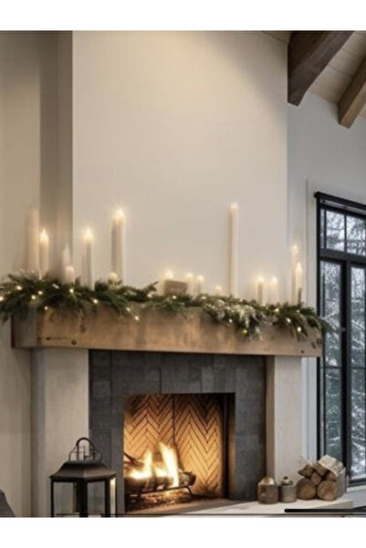 Yggdrasil Home Decor Dekoratif Doğal Ahşap  85 x 15 x 9-10 cm  Şömine Üstü Ra...