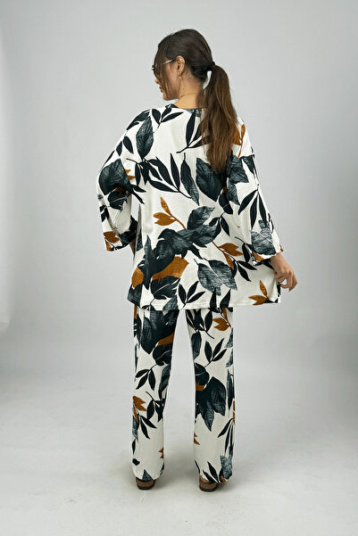 Betimoda Loose Fabric Lycra Women's Palazzo Trousers - 2-Piece Bottom-Top Set Black Summer