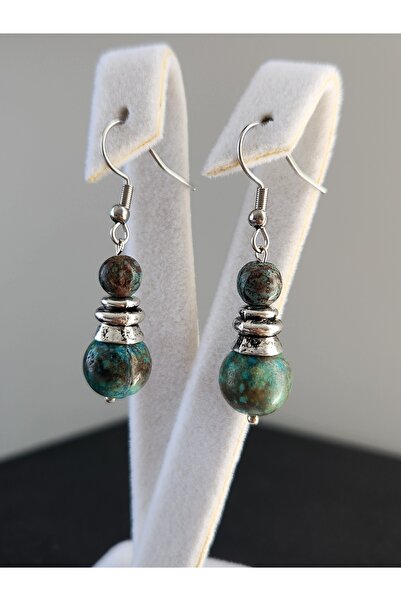 Home أقراط من حجر الكريزوكولا الطبيعي من الفولاذ