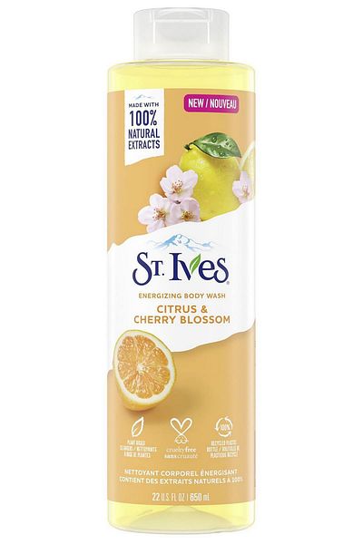 St. Ives شامبو الجسم بخلاصة الحمضيات وزهرة الكرز سعة 650 مل من ST.Ives