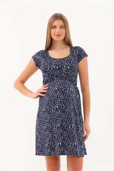 MEGHAN L.A Pregnant & Maternity Short Sleeve Dress with Pacifier Feature