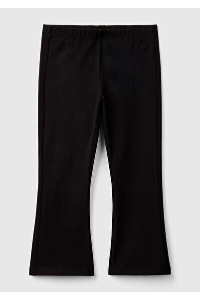 United Colors of Benetton Μαύρο κολάν Flare με λογότυπο για κορίτσι
