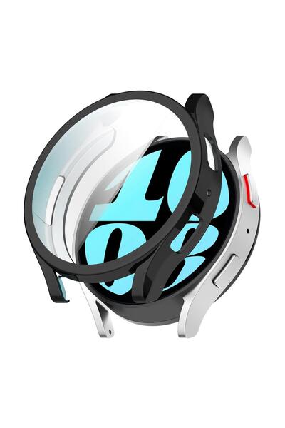 Microsonic Samsung Galaxy Watch 7 44mm Kılıf Ekranı Tam Kaplayan 360 Full Round Soft Silicone Siyah