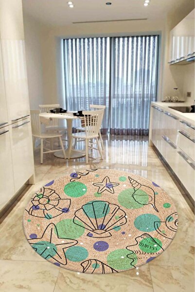 aymira home Home Dekoratifmakinede Yıkanabilen Kaymaz Taban Yuvarlak Mutfak V...