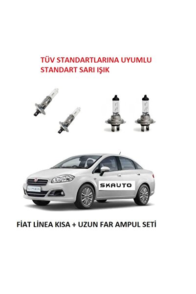 SKAUTO Fiat Linea Uzun Kısa Far Ampul Takımı H1-H7 2007-2017