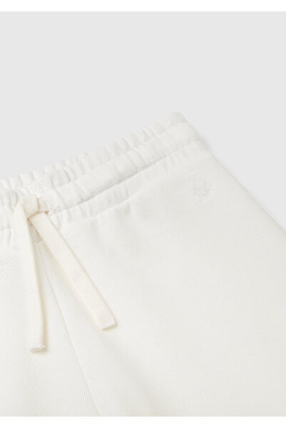 United Colors of Benetton Pantaloni de trening pentru fete cu logo Benetton alb