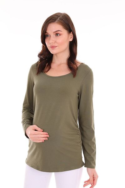 MEGHAN L.A Bluză verde de maternitate elastică din material moale