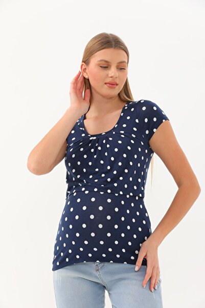 MEGHAN L.A Polka Dot Maternity & Maternity Breastfeeding Blouse