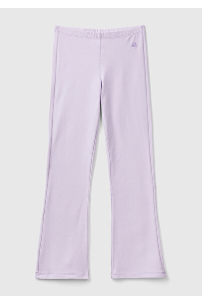 United Colors of Benetton Лилав широк момичешки чорапогащник с лого