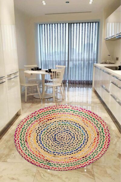 aymira home Home Dekoratifmakinede Yıkanabilen Kaymaz Taban Yuvarlak Mutfak V...