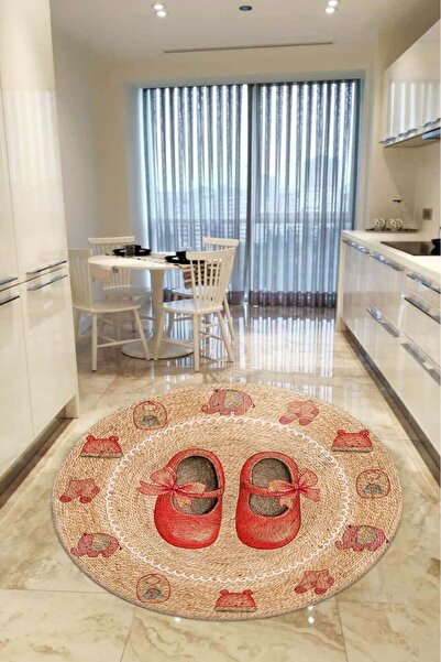 aymira home Home Dekoratifmakinede Yıkanabilen Kaymaz Taban Yuvarlak Mutfak V...