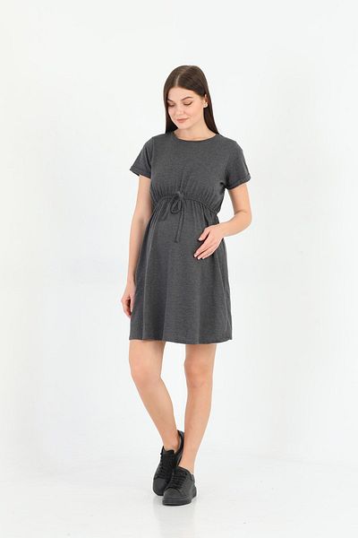 MEGHAN L.A Φόρεμα εγκυμοσύνης από εύκαμπτο βαμβακερό ύφασμα με ελαστική μέση