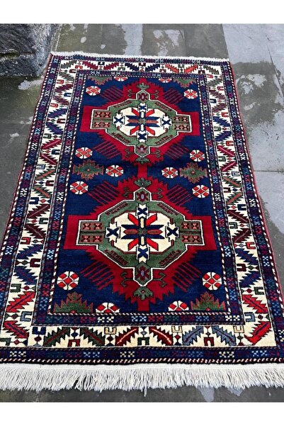 DesignEv 124x180 cm El Dokuma Canlı Renkli El Dokuma Geleneksel Uşak Halısı N...
